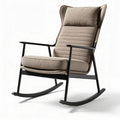 Rocking chair with cushioned seating for living room in fabric - 75 x 65 x 90cm