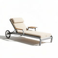 Aluminum lounge chair with cushion for outdoor use - 200 x 70 x 40cm