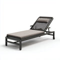 Aluminum frame lounge chair with cushion - 200 x 80 x 40cm