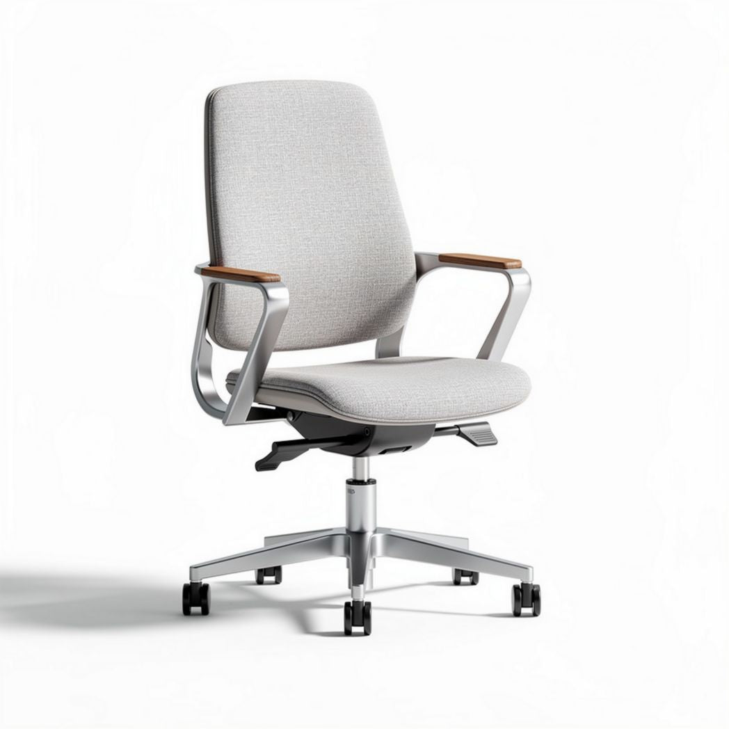 Office chair with natural wood accents and padded seat - 60 x 60 x 90cm