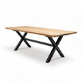 Wooden dining table with metal legs - 200 x 100 x 75cm