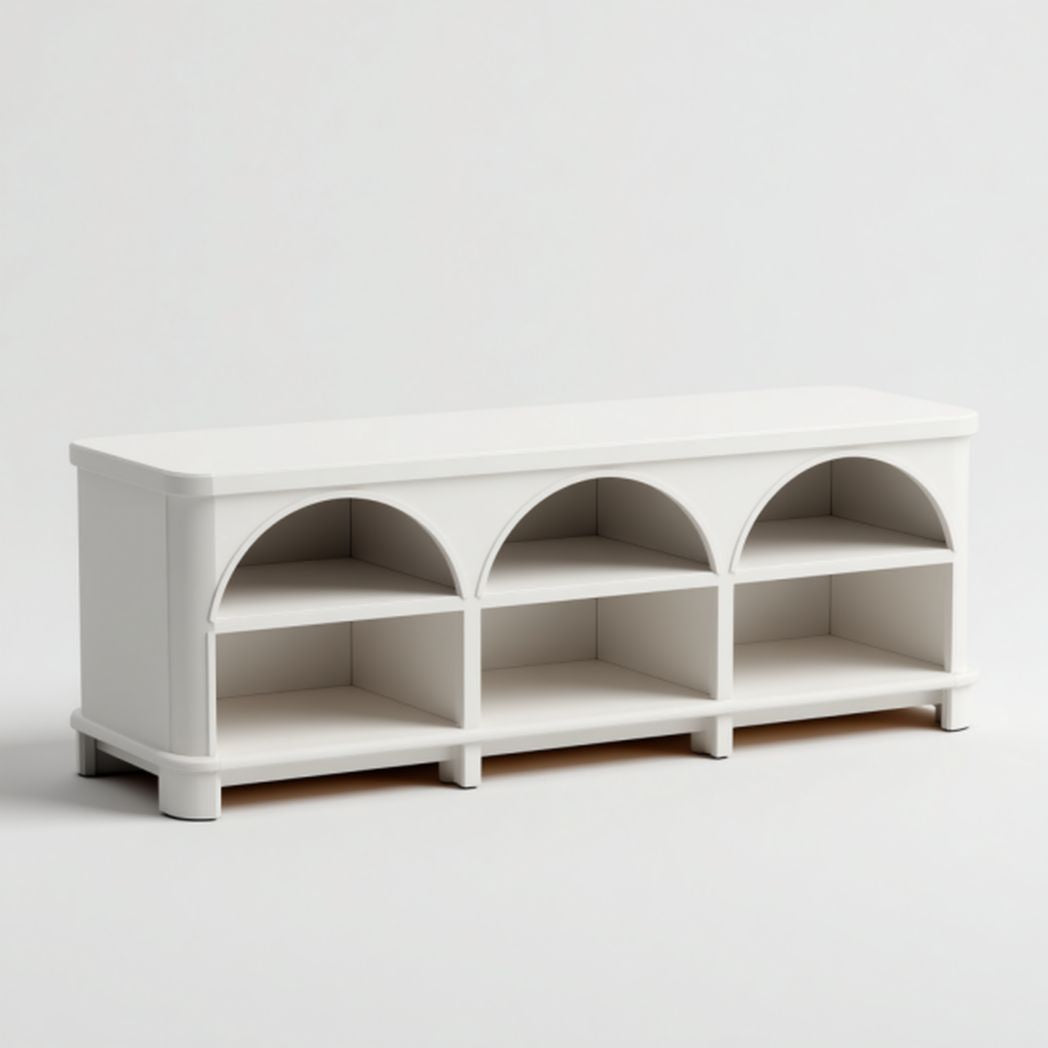 Wooden storage bench with three compartments - 150 x 40 x 50cm