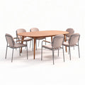 Aluminum outdoor dining set with six chairs - 200 x 100 x 75cm
