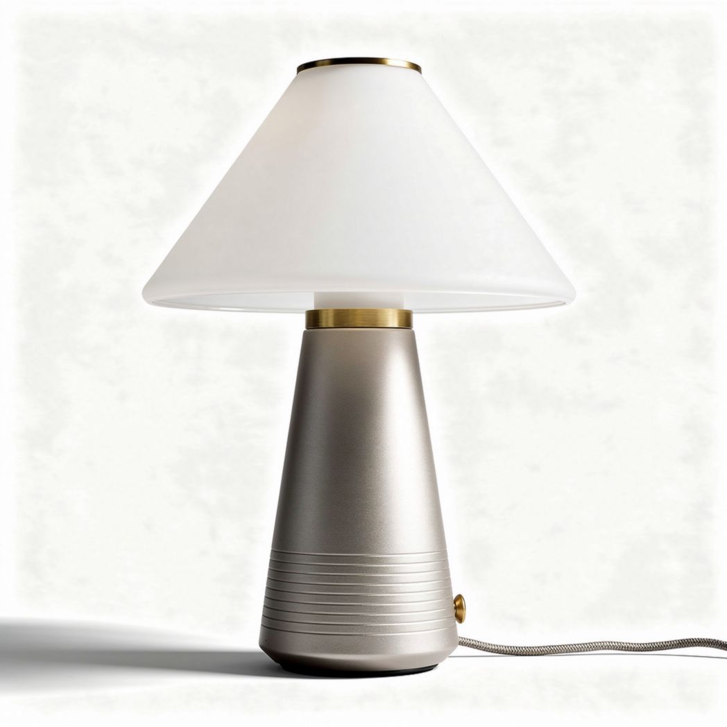Glass table lamp with a modern design - 25 x 25 x 30cm