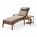 Wooden outdoor lounge chair with removable cushion - 200 x 65 x 90cm