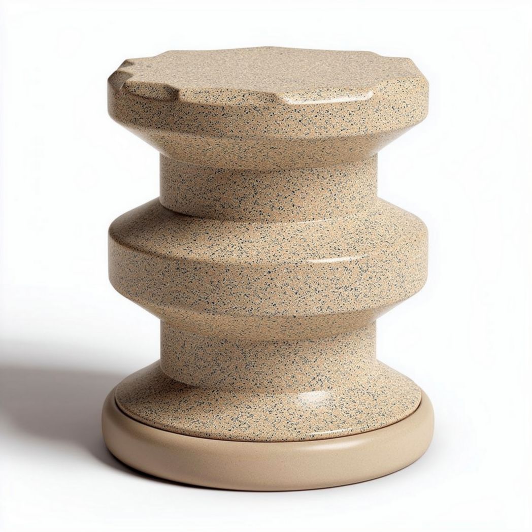 Ceramic accent stool for indoor or outdoor use - 30 x 30 x 40cm
